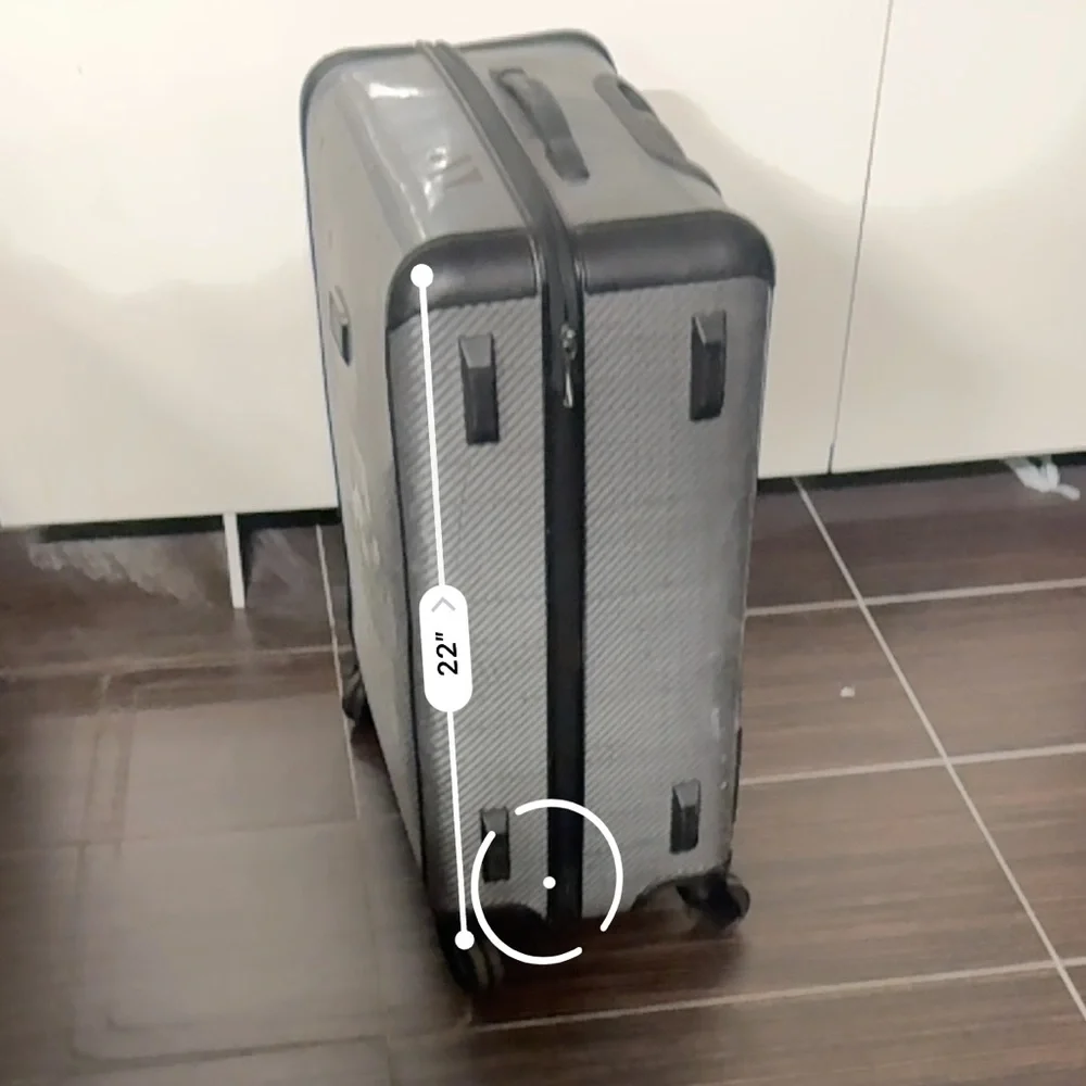 Tumi Gray Hard-Shell Rolling Carry-On Suitcase Carbon Fiber